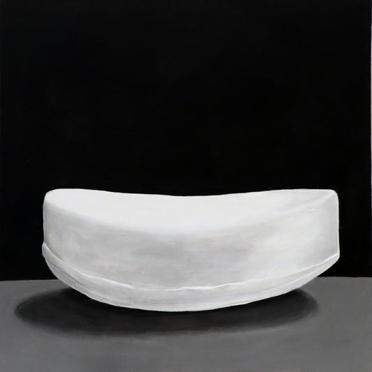 A White object on a black surface aka soap, 2018